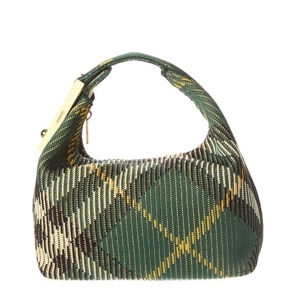 Burberry Peg Mini Check Shoulder Bag, Green - Picture 1 of 4